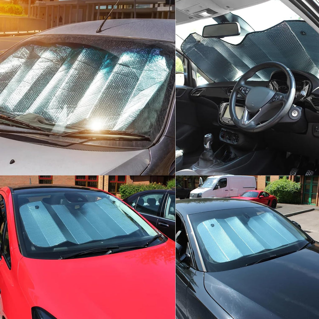 Goodyear Windshield Sun Shade | Heat Blocker with Secure Suction Cups