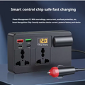 Universal 200W Car Inverter — DC 12V/24V to 110V/220V with Smart USB/PD/Type-C Charging