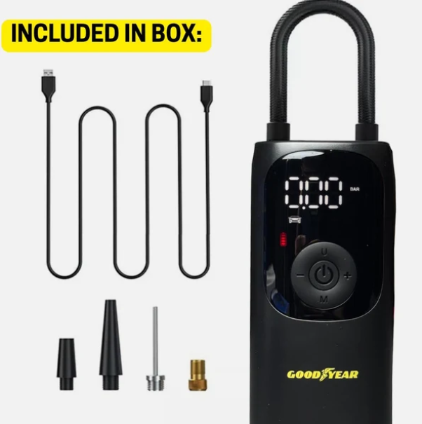 Goodyear Heavy Duty Digital Tire Inflator & Power Bank | Cordless