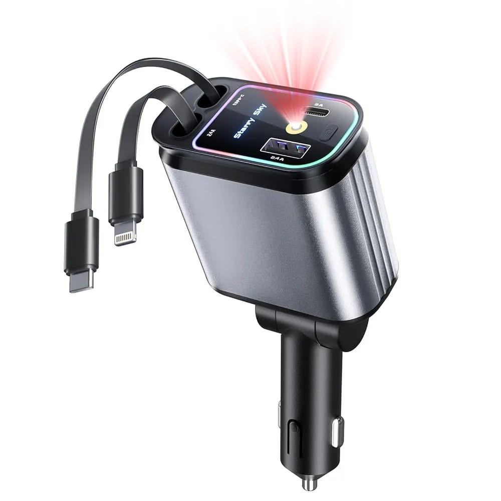 4iN1 Super Fast USB-A USB-C Car Phone Charger