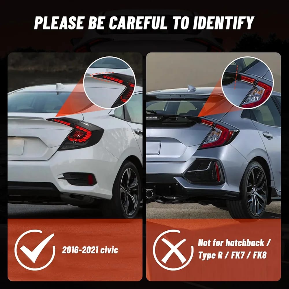 Honda Civic Dragon style Led Tail Lamps 2017
