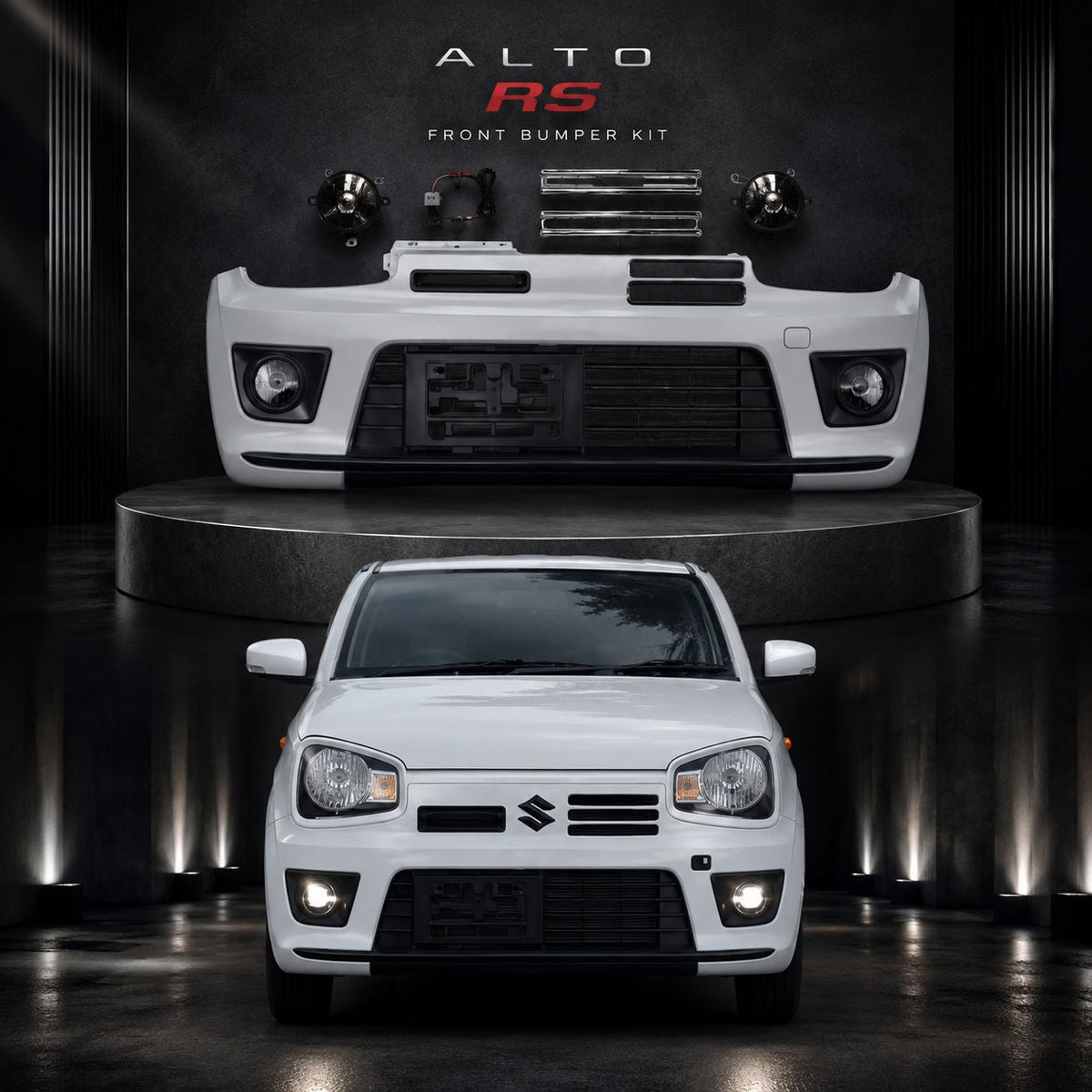 Suzuki Alto Works RS | Imported ABS Plastic | Front Complete Bumper With Fog Lamps