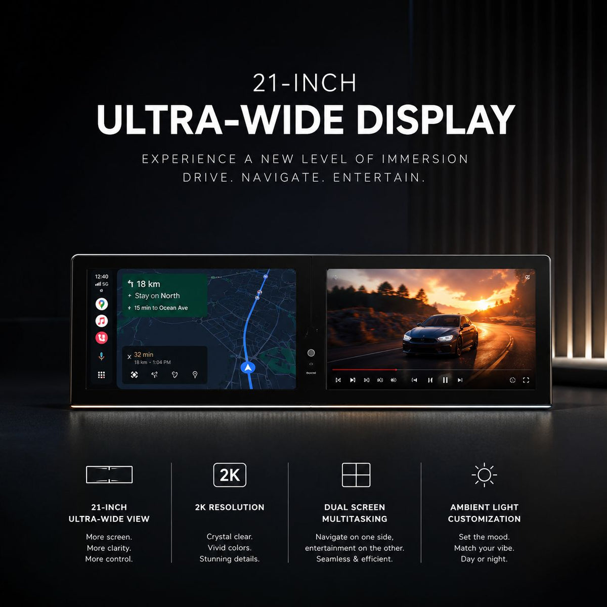 Universal Dual Screen Panel By Hd Drive One 2K
