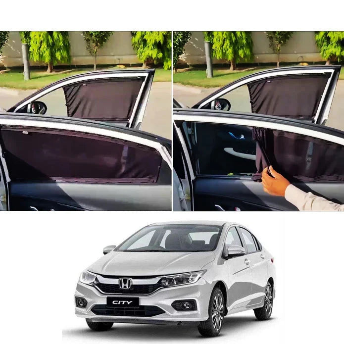 Honda City Custom Fit Railing Curtains 2021-2025 -Sun Shade - Parda-4pcs