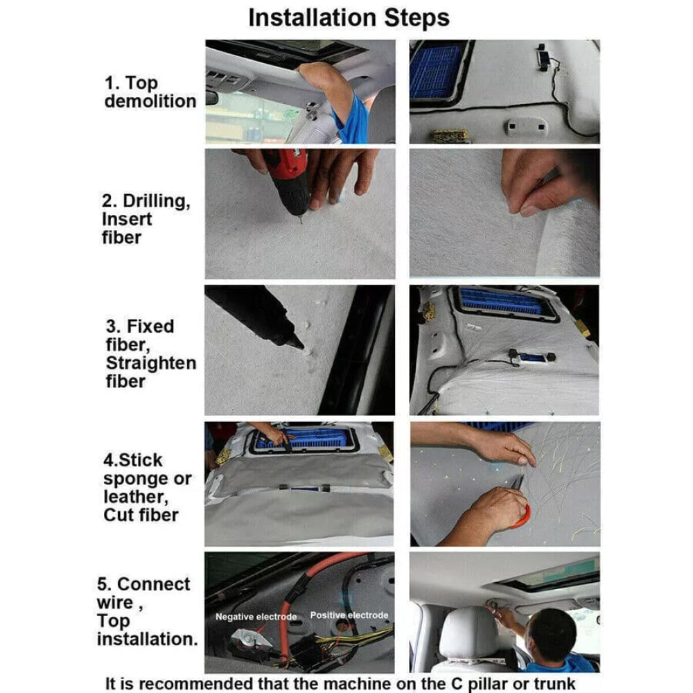 Fiber Optic Headliner Star Light Kit With Remote  For Car Home Roof Ceiling
