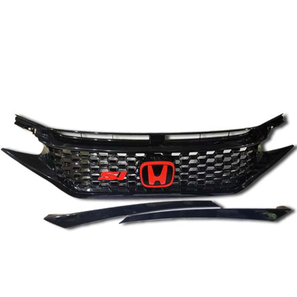 Honda Civic Front Grill Piano Black Front SI Style 2017-2020