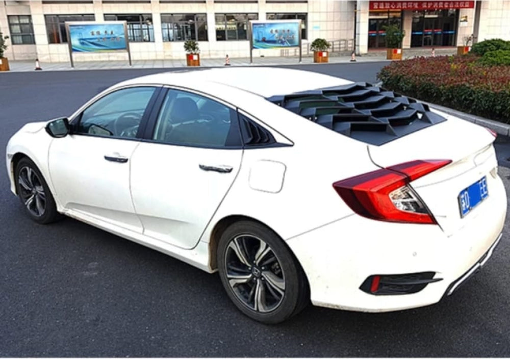 Honda Civic Rear Window Louver Lamborghini Style With Side Quarters  2016-2020