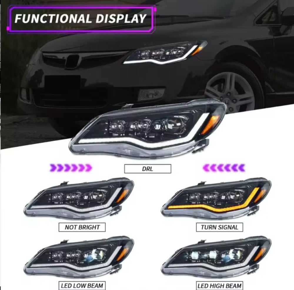 Honda Civic Reborn FD2 Audi Style Led Headlight 2008-2013