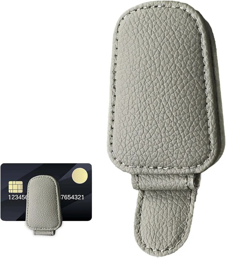 Multifunctional Magnetic Sunglasses Holder Pu Leather Soft Visor Clip