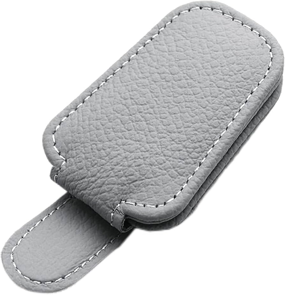 Multifunctional Magnetic Sunglasses Holder Pu Leather Soft Visor Clip