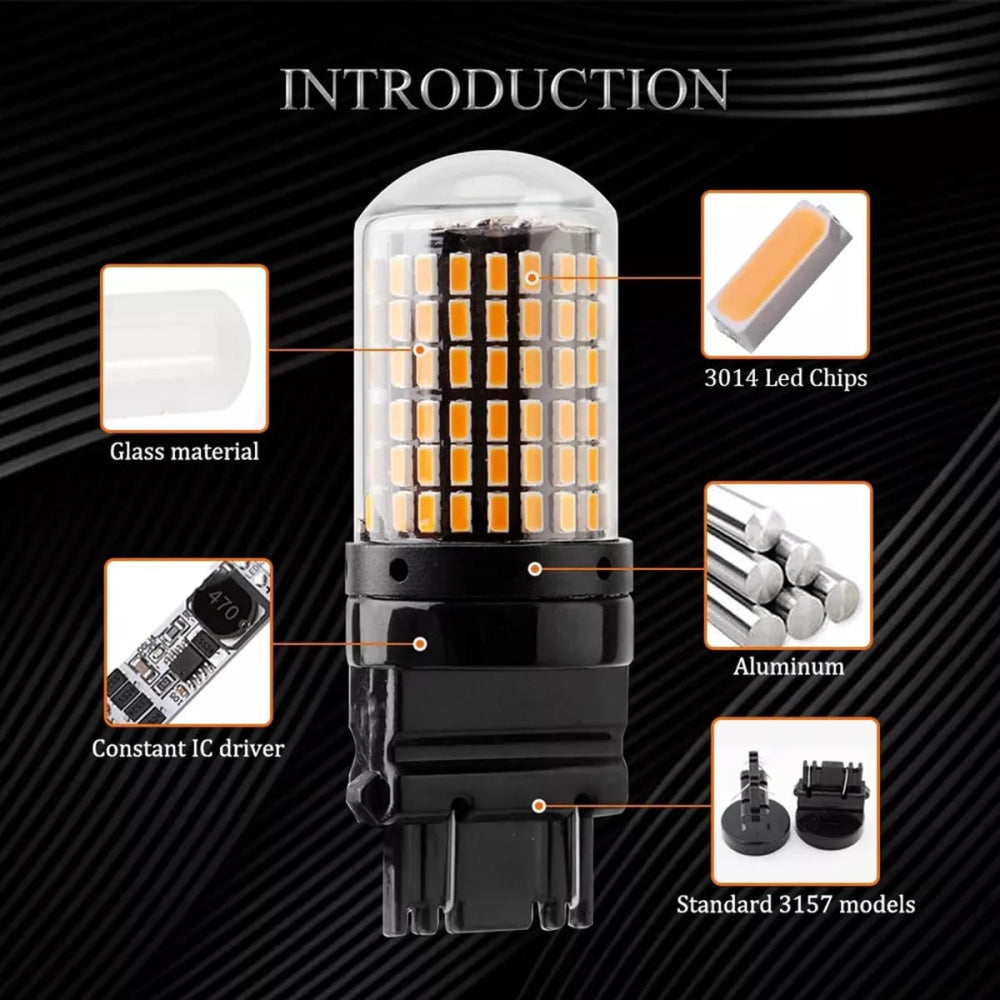 Super Bright Led Bulb For Front Rear Turn signal Yellow Light