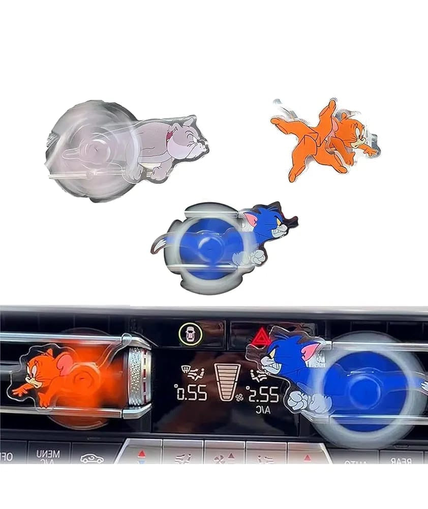Tom & Jerry Chase Car Air Vent Decoration 3 Pcs Cartoon Set