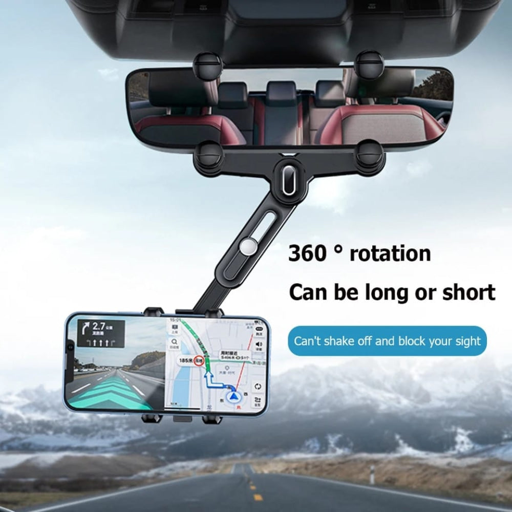Universal 360 Rotatable Car Phone mobile Holder Rearview Mirror Mount Stand